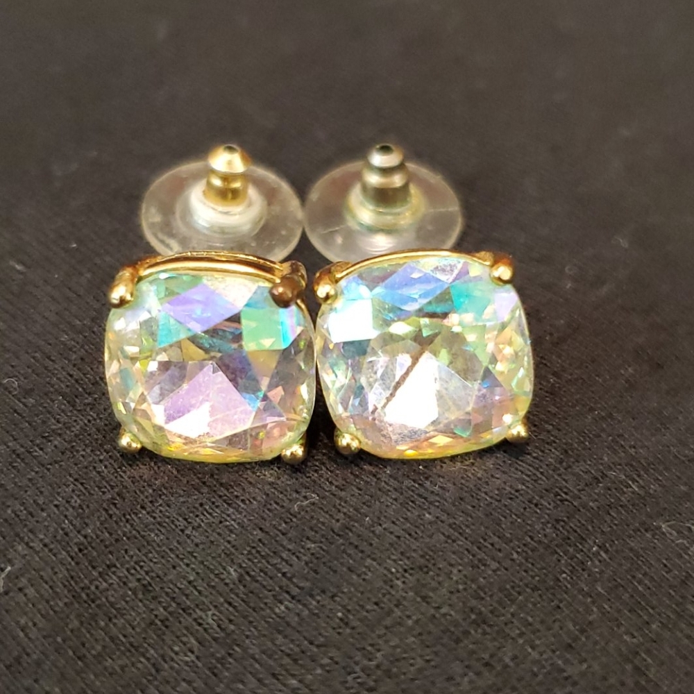 Kate Spade iridescent small square stud earrings